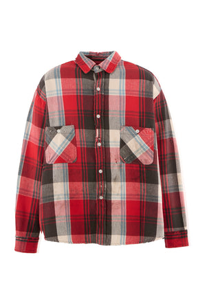 FLANNEL SHIRT/CHECK+GRAY / RED/GRY