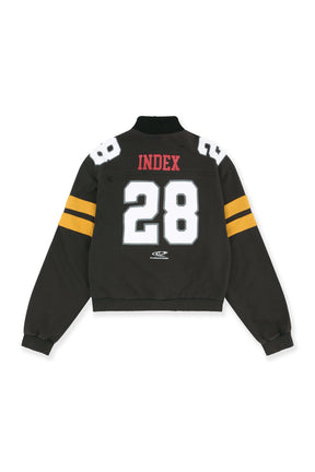 FOOTBALL JERSEY TRACK JACKET / WASHED BLK