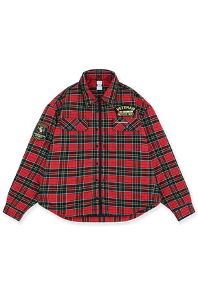 FUR FLANNEL SHIRTS JACKET / RED
