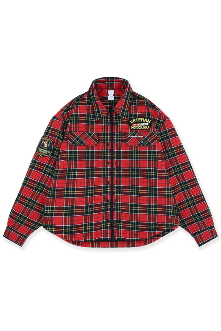 FUR FLANNEL SHIRTS JACKET / RED