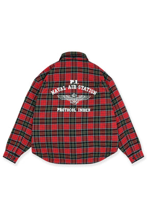 FUR FLANNEL SHIRTS JACKET / RED