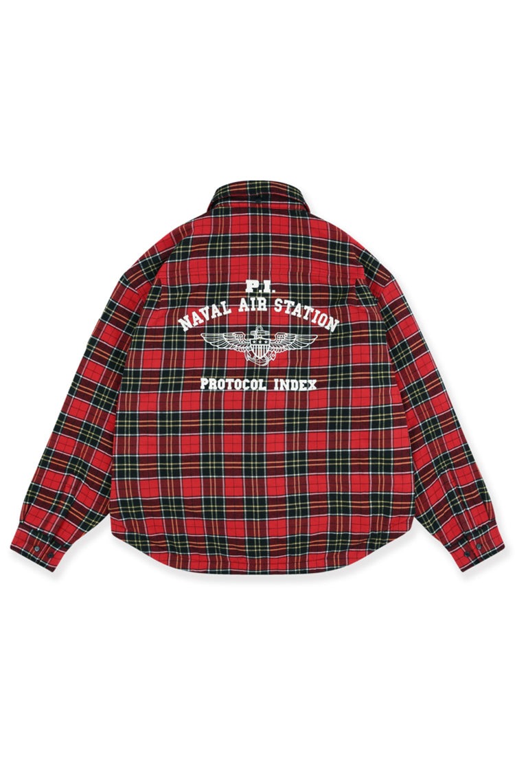 FUR FLANNEL SHIRTS JACKET / RED