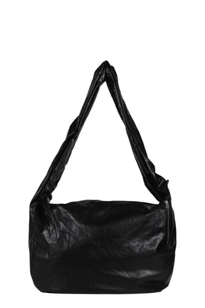 FAUX LEATHER WAVE BAG / BLACK 