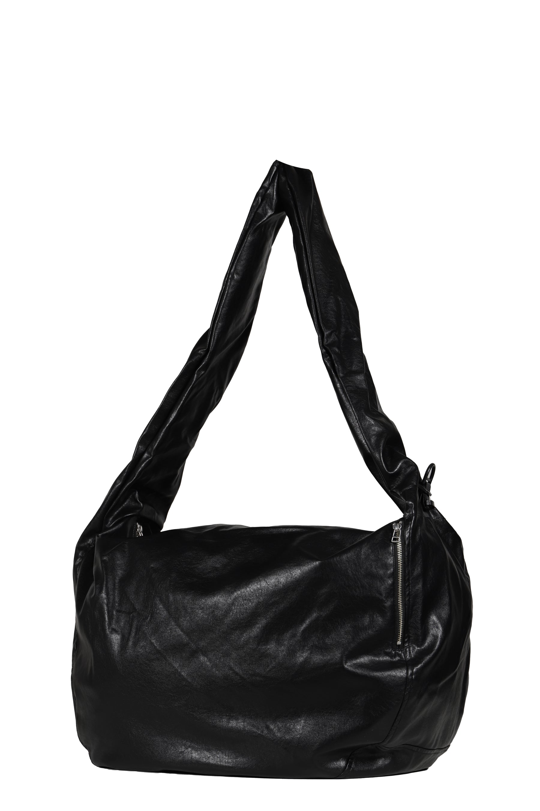 FAUX LEATHER WAVE BAG / BLACK 