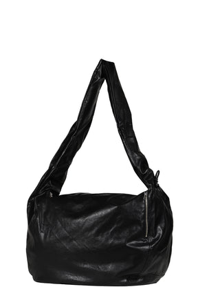 FAUX LEATHER WAVE BAG / BLACK 