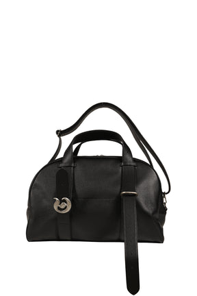 "D"BUCKLE VELT BOSTON BAG / BLK 