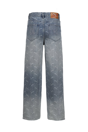 LASER MONOGRAM DENIM / FADED DENIM-AOP
