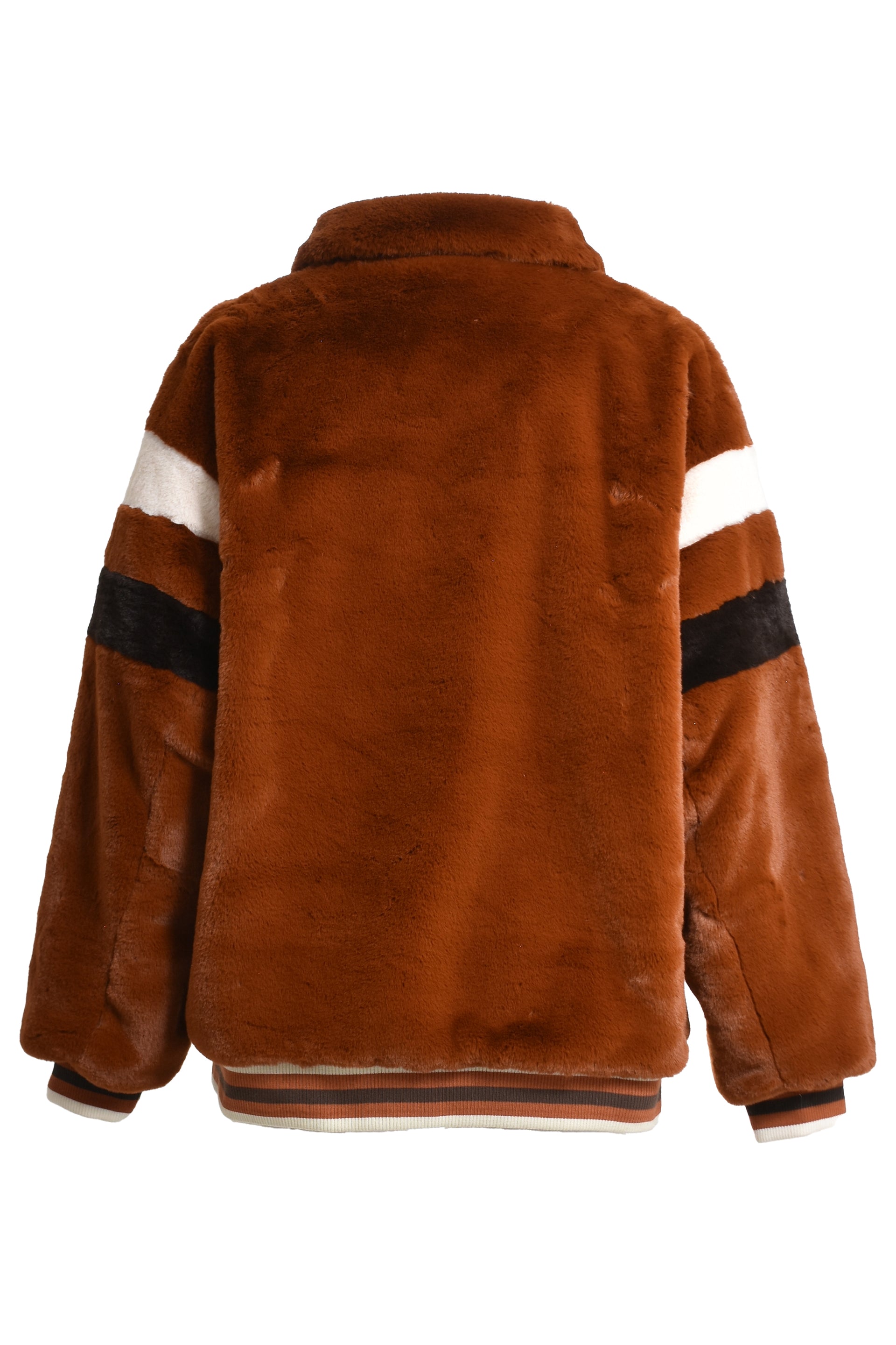 FAUX FUR STADIUM JACKET / BRW