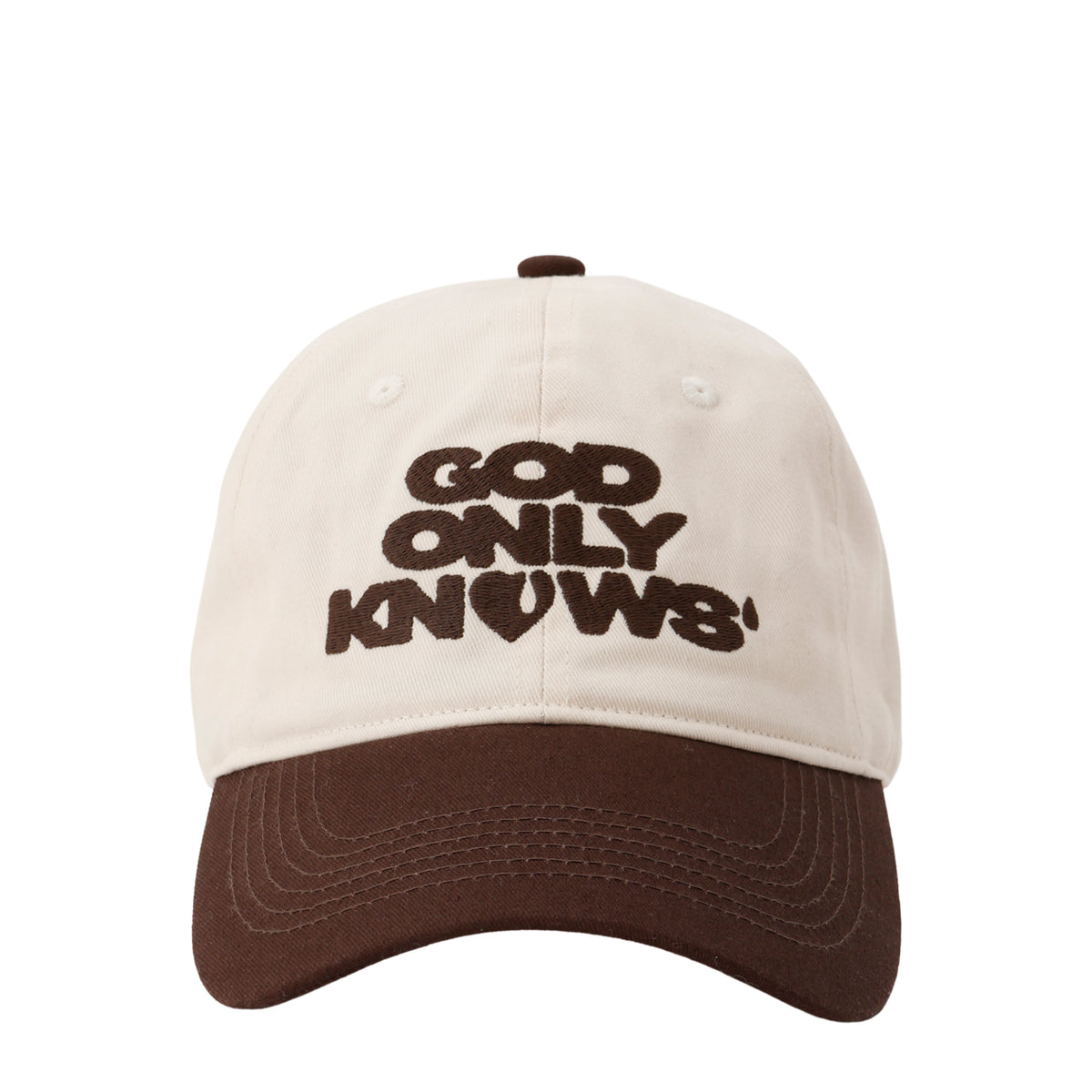 GOD ONLY KNOWS キャップ　ツートン　ブラウン GOD ONLY KNOWS ゴッド オンリー ノウズ SS26 SIGNATURE LOGO 2TONE