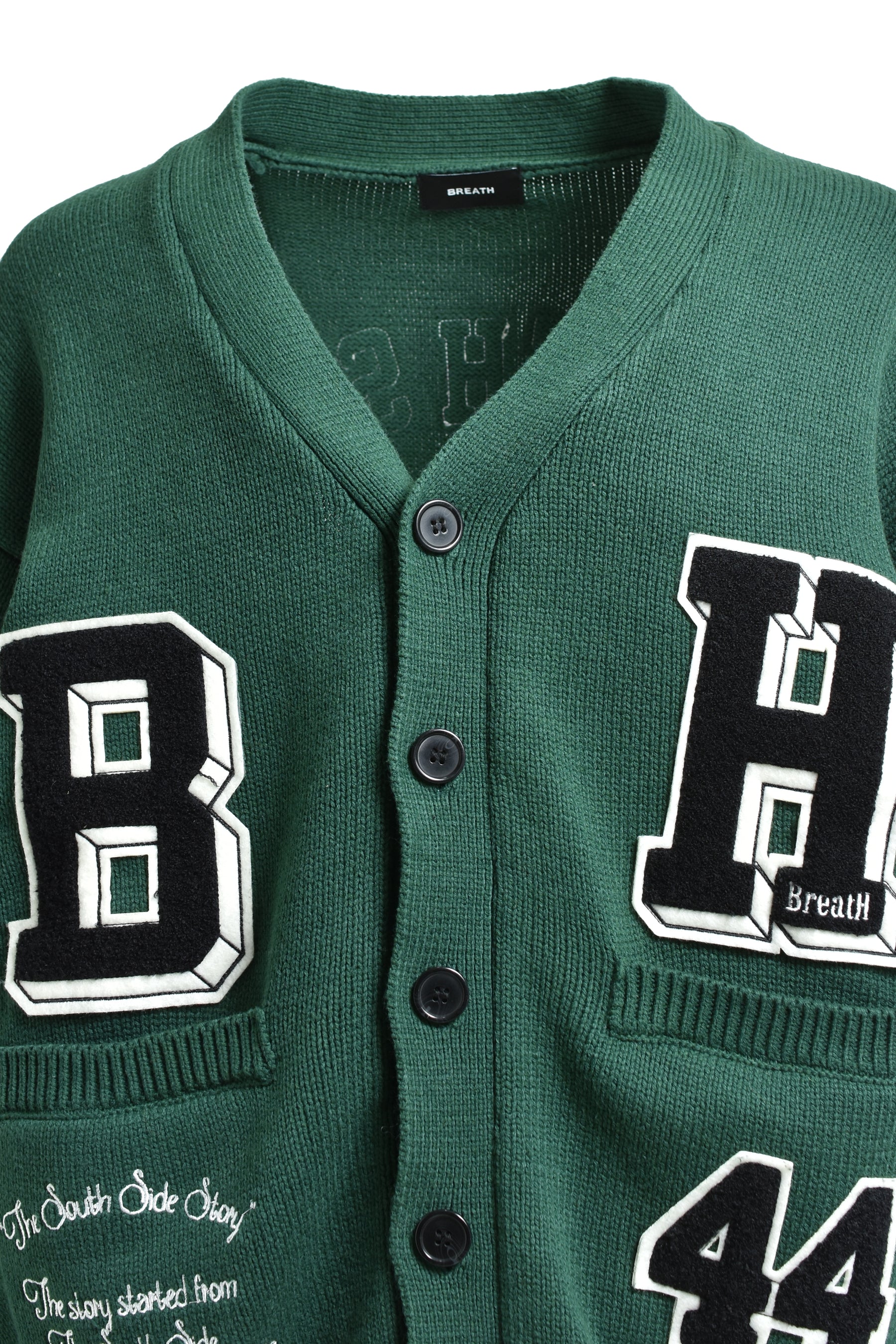 BH PATCH KNIT CARDIGAN / GRN