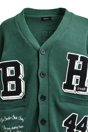 BH PATCH KNIT CARDIGAN / GRN
