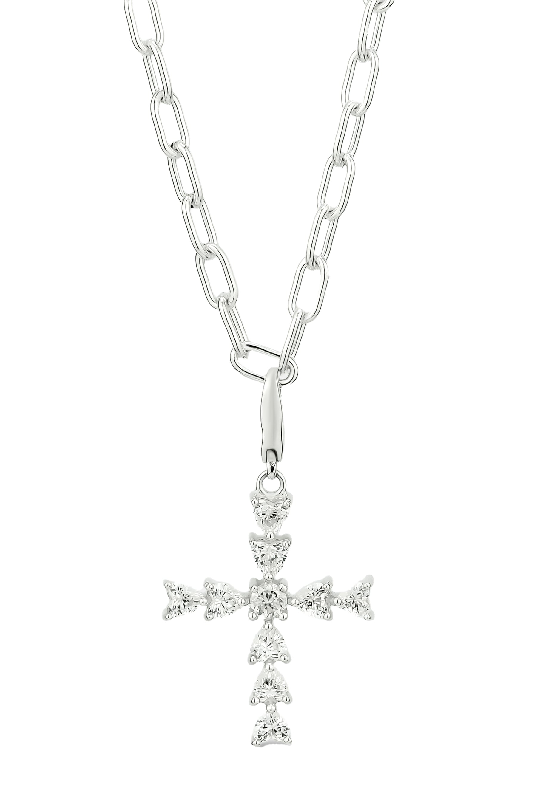 HEART CROSS NECKLACE / SIL
