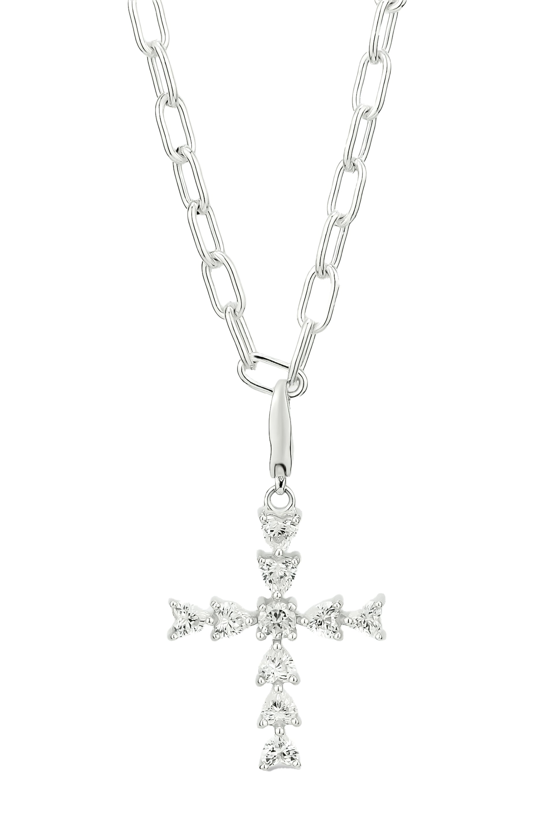 HEART CROSS NECKLACE / SIL