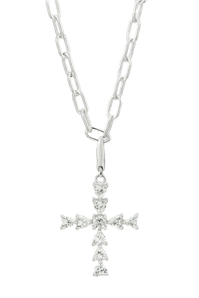 HEART CROSS NECKLACE / SIL