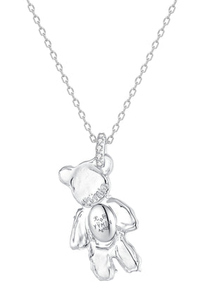 COIN GEMSTONE BEAR NECKLACE / SIL