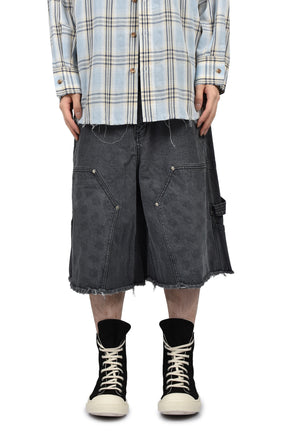 PAISLEY CARPENTER SHORTS / BLK