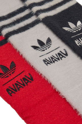 AV FUZZY SOCKS / OFFWHT BLK BETTERSCARLET