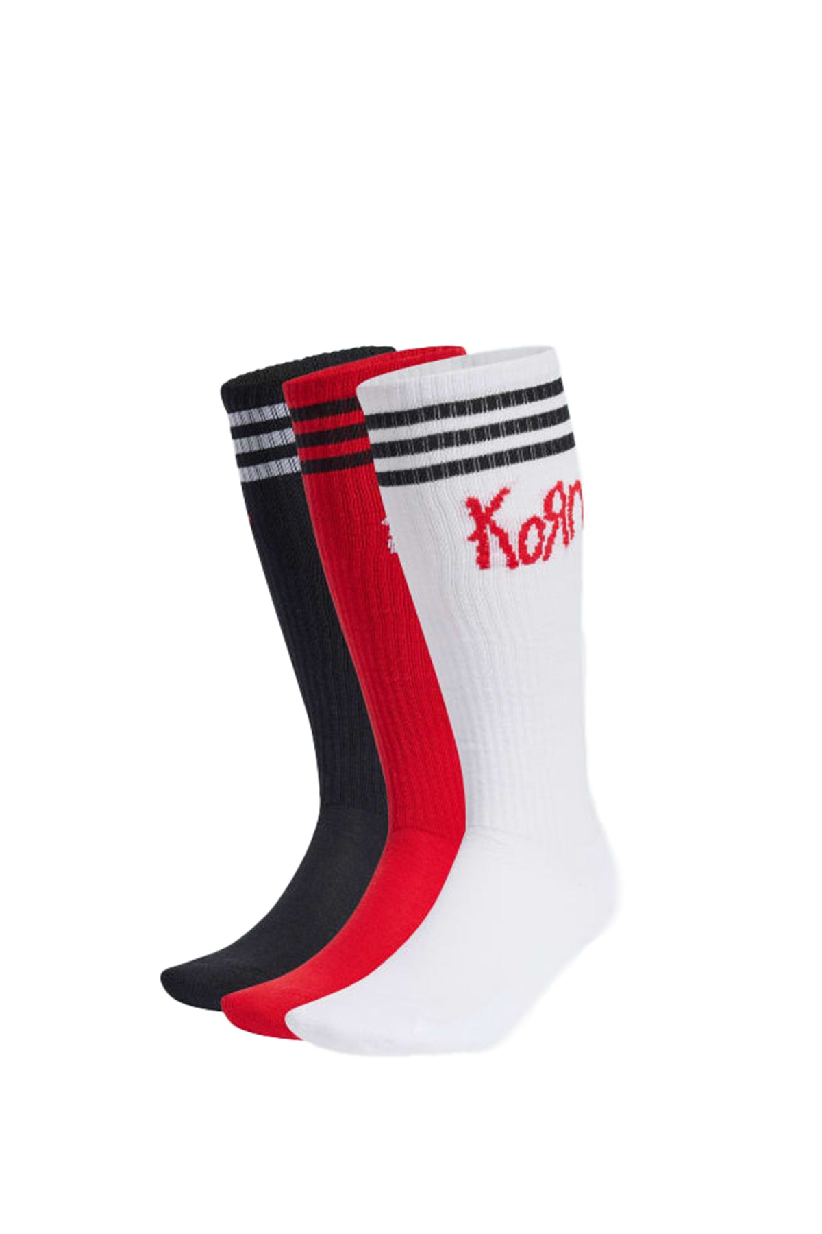 KORN SOCKS / WHT BLK RED