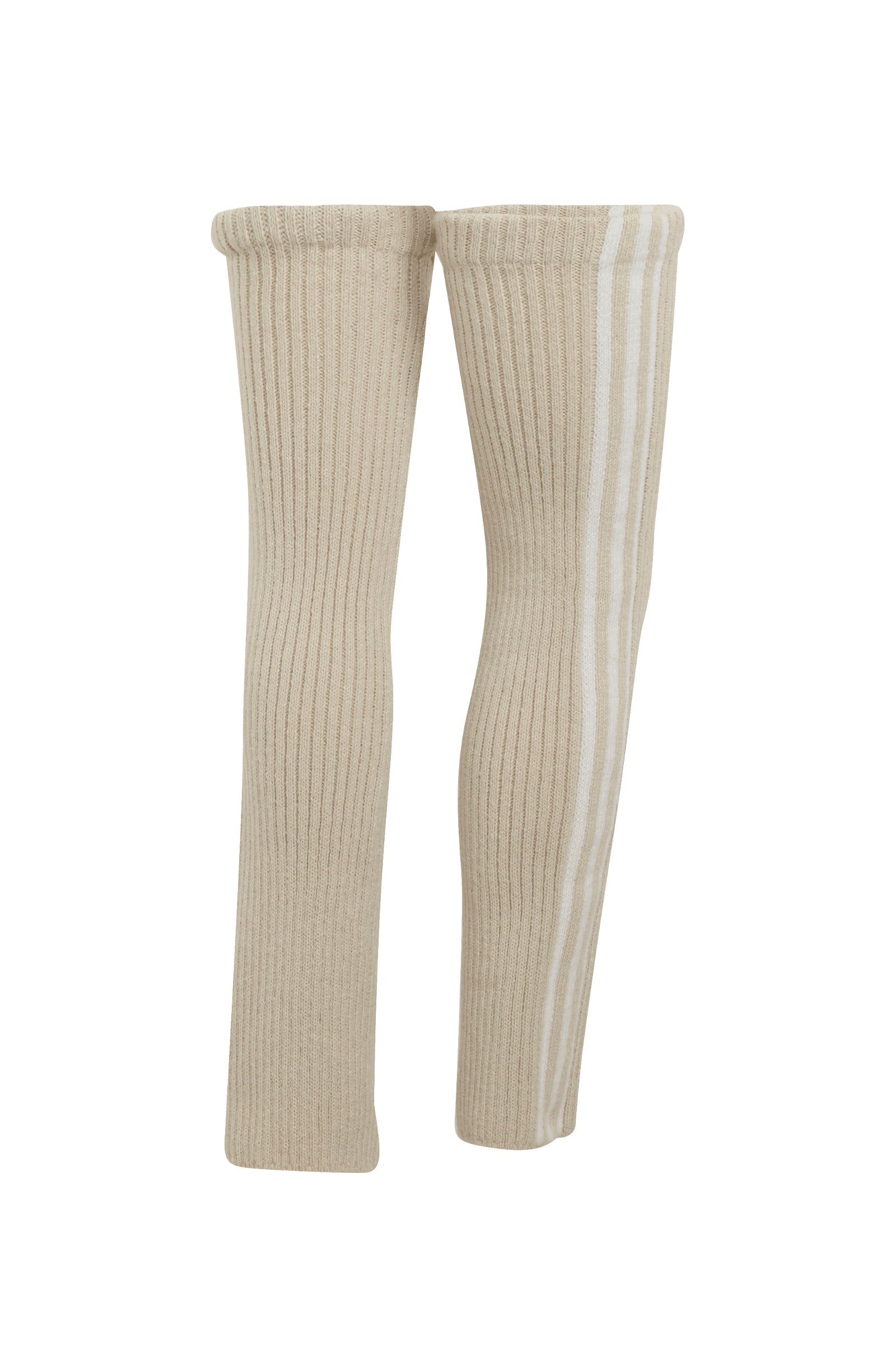 KNEE LEG WARMERS / CLEAR BRW/WHT