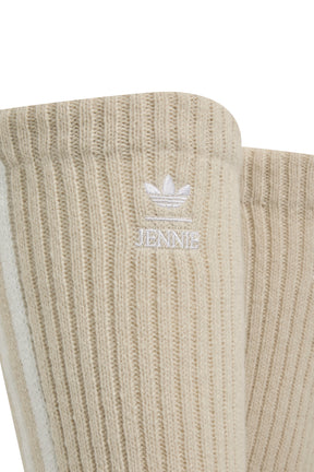 KNEE LEG WARMERS / CLEAR BRW/WHT