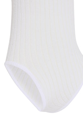 CREW SOCKS WITH HEEL CUT-OUT 1PP / WHT