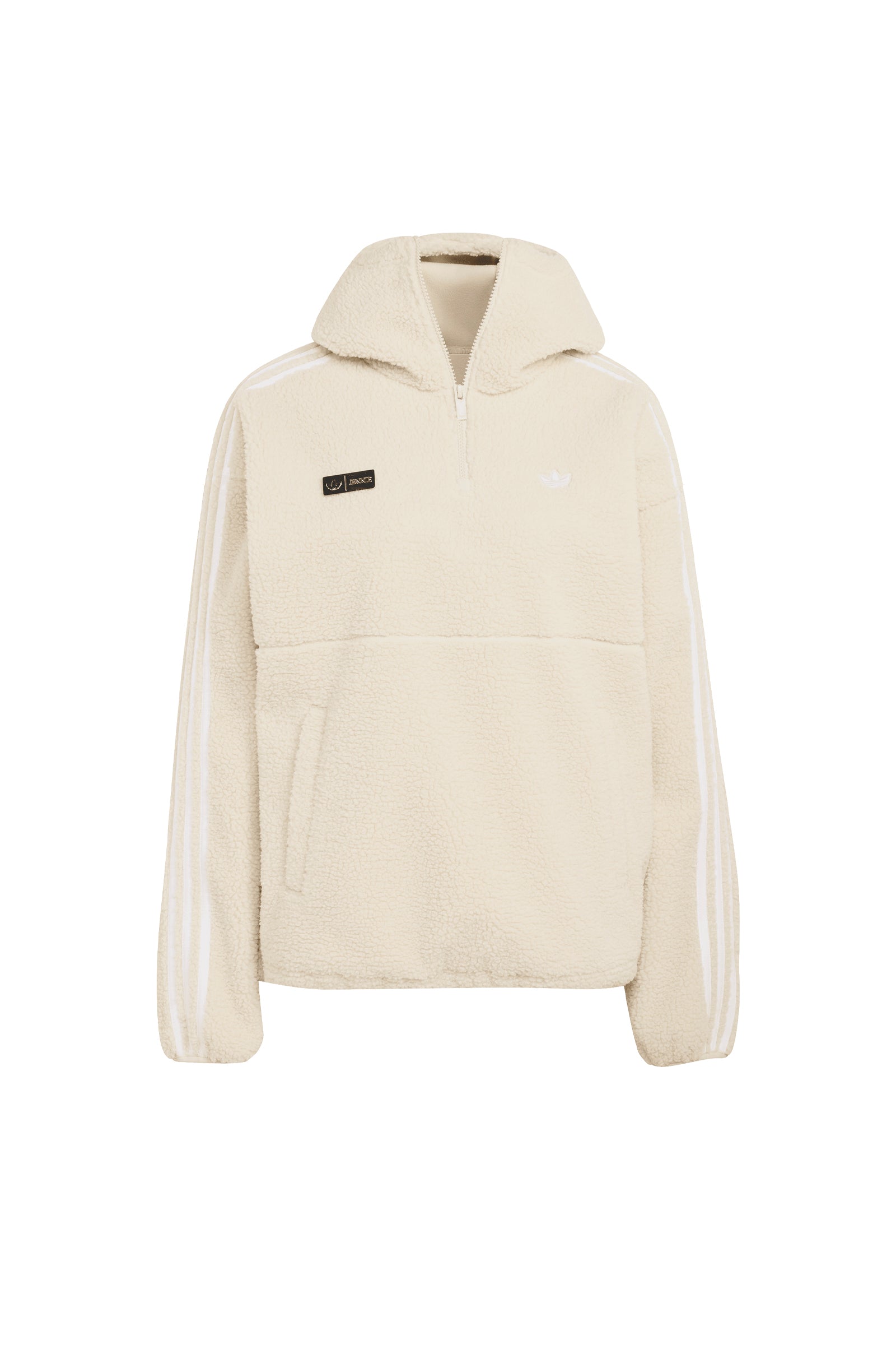 POLAR FLEECE 1/4 ZIP HOODIE JACKET / CLEAR BRW