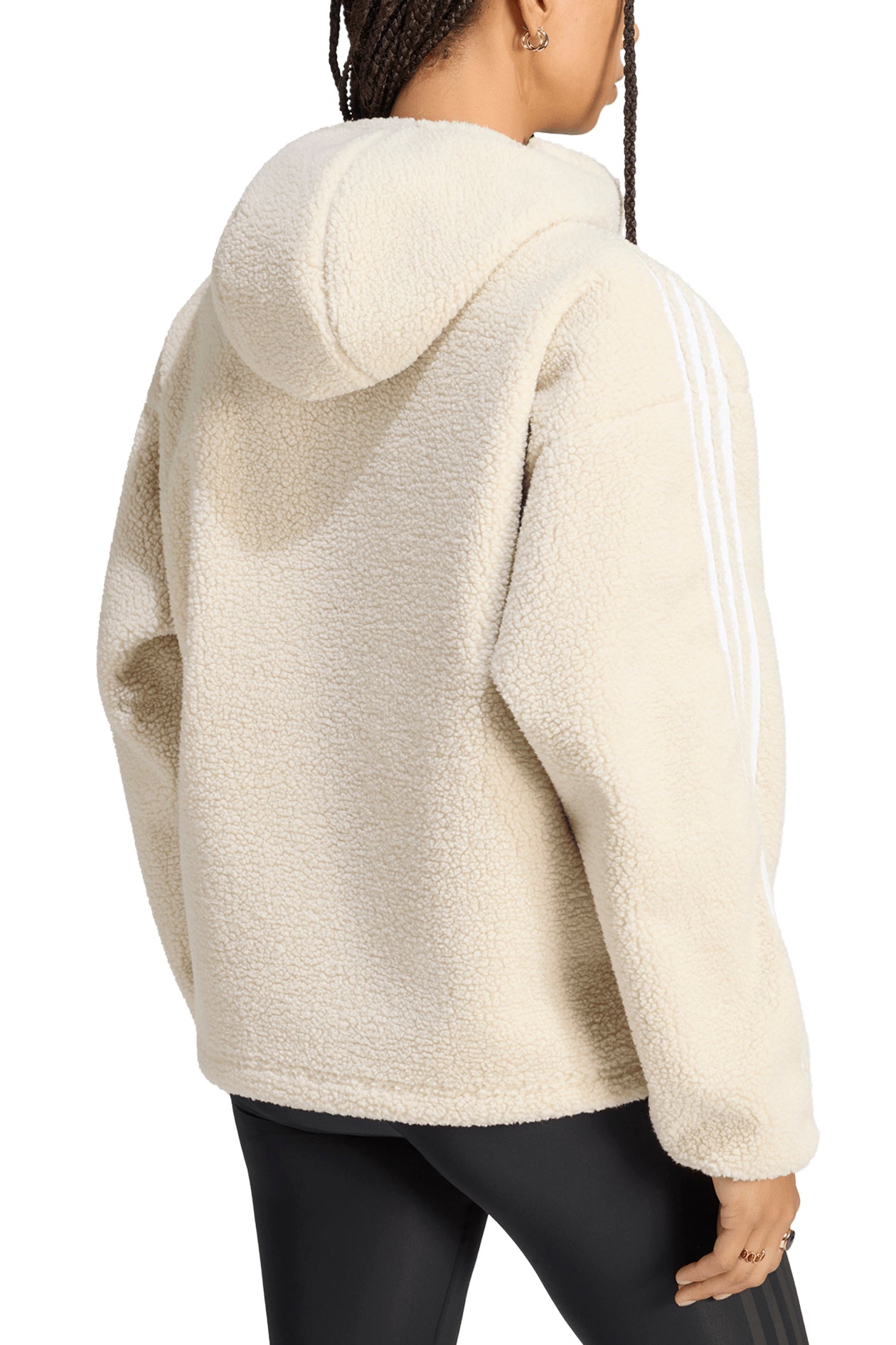 POLAR FLEECE 1/4 ZIP HOODIE JACKET / CLEAR BRW