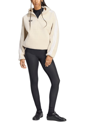 POLAR FLEECE 1/4 ZIP HOODIE JACKET / CLEAR BRW
