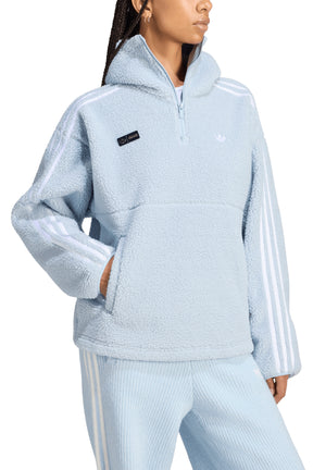 POLAR FLEECE 1/4 ZIP HOODIE JACKET / WONDER BLU