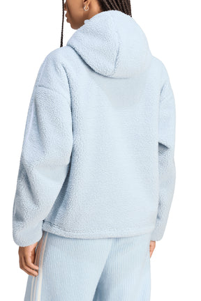 POLAR FLEECE 1/4 ZIP HOODIE JACKET / WONDER BLU