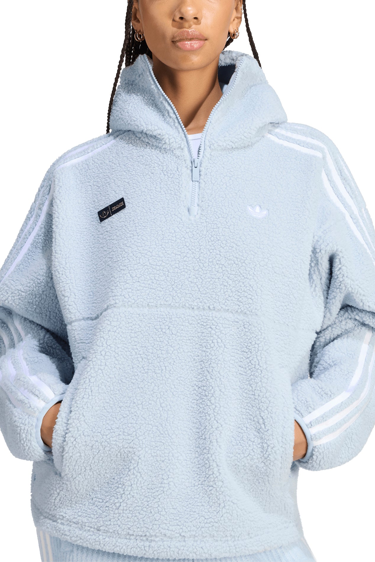 POLAR FLEECE 1/4 ZIP HOODIE JACKET / WONDER BLU