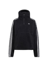 POLAR FLEECE 1/4 ZIP HOODIE JACKET / BLK