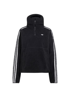 POLAR FLEECE 1/4 ZIP HOODIE JACKET / BLK