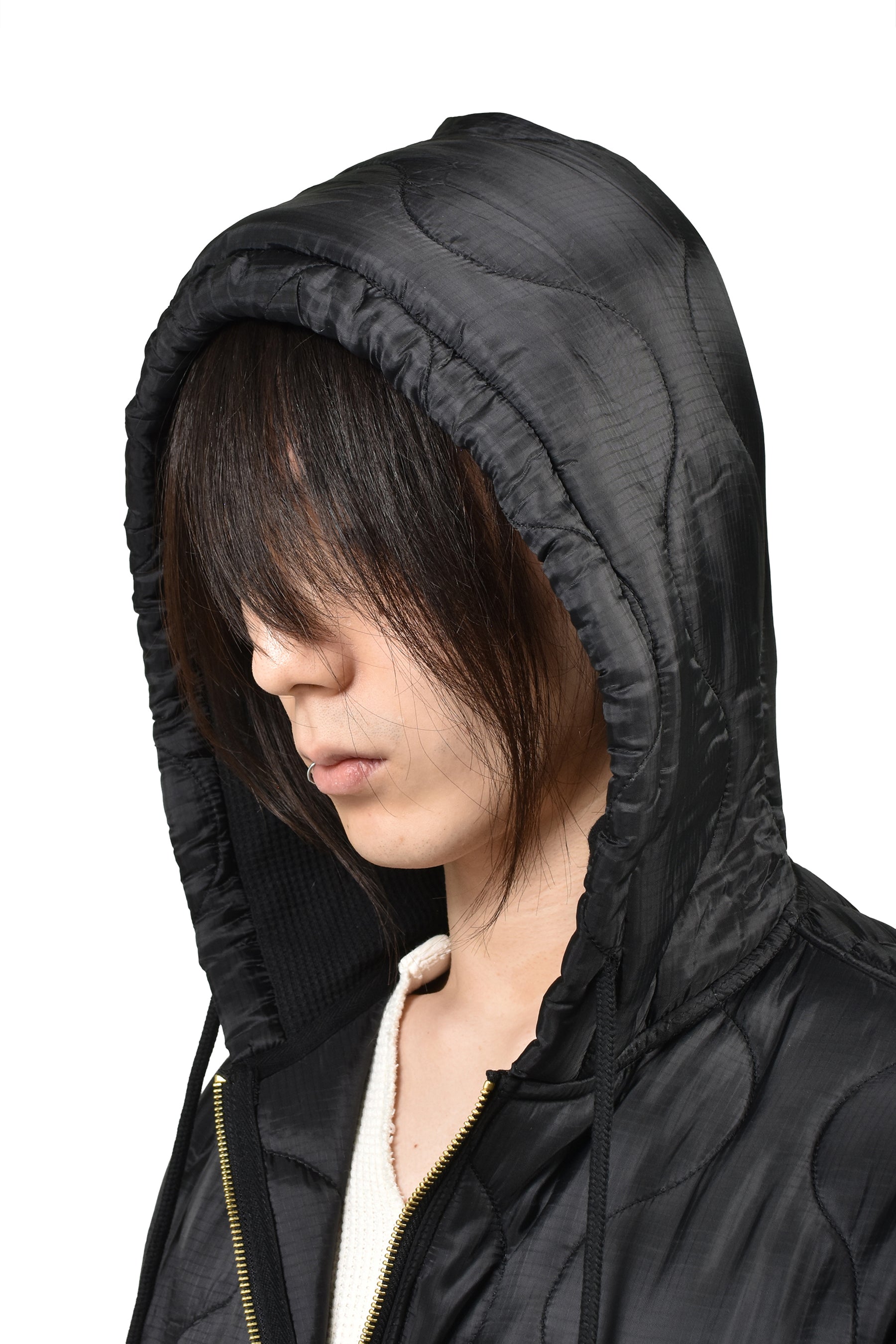 LINER ZIP HOODIE / BLACK 