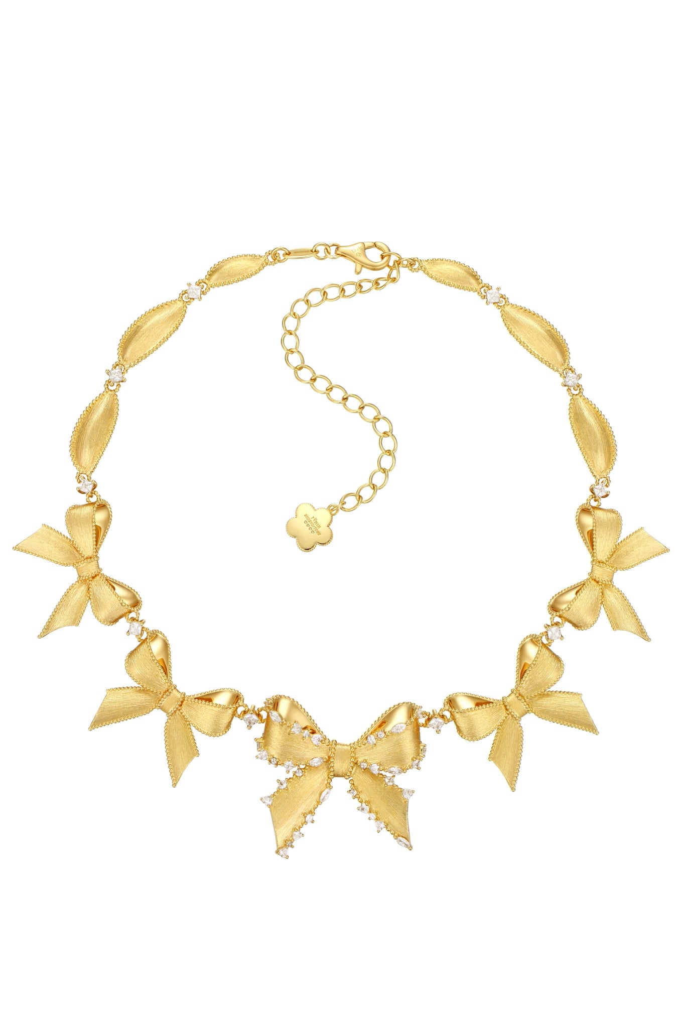 METAL MULTI BOWKNOT NECKLACE / GLD