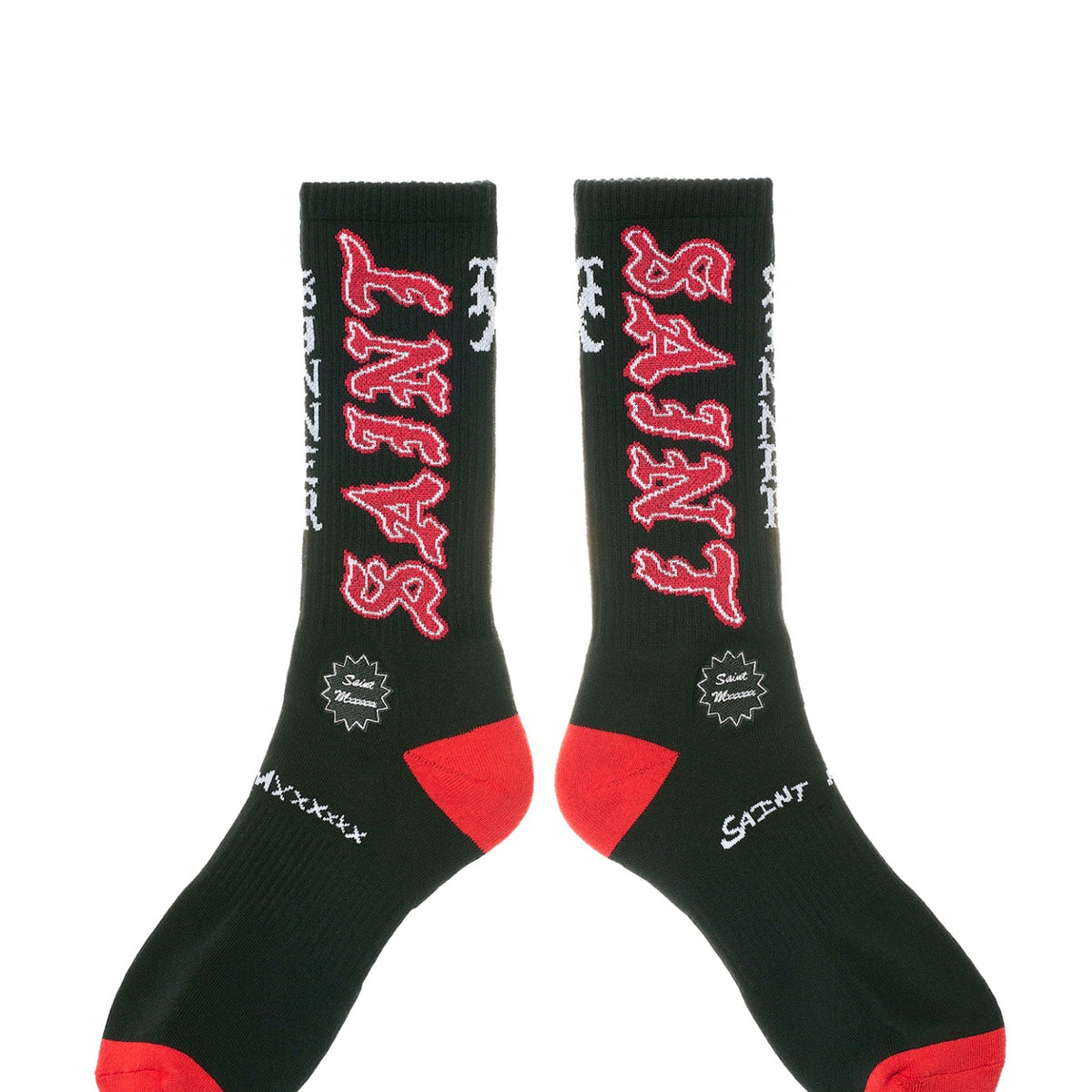SAINT Mxxxxxx SAINT MICHAEL SS26 SOCKS/SAINT / BLK/RED - NUBIAN