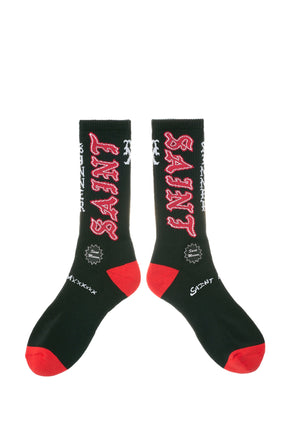 SOCKS/SAINT / BLK/RED