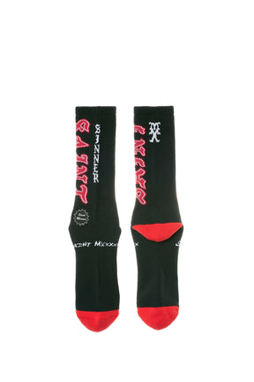 SOCKS/SAINT / BLK/RED