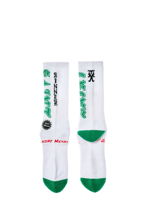 SAINT Mxxxxxx セントマイケル SS26 SOCKS/SAINT / WHT/GRN - NUBIAN