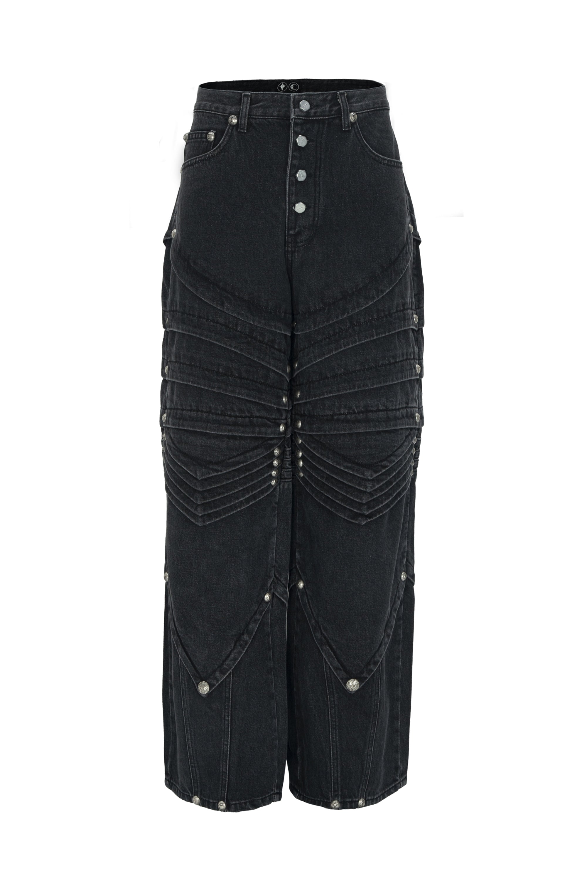 THUG CLUB FW23 KNIGHT DENIM PANT / BLK -NUBIAN