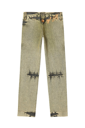 TIE-DYE JEANS / OLV GRN