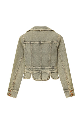 TIE-DYE DENIM JACKET / OLV GRN