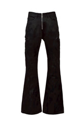 COATING DENIM FLARE PANTS / BLK