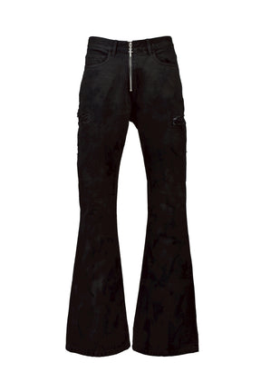 COATING DENIM FLARE PANTS / BLK
