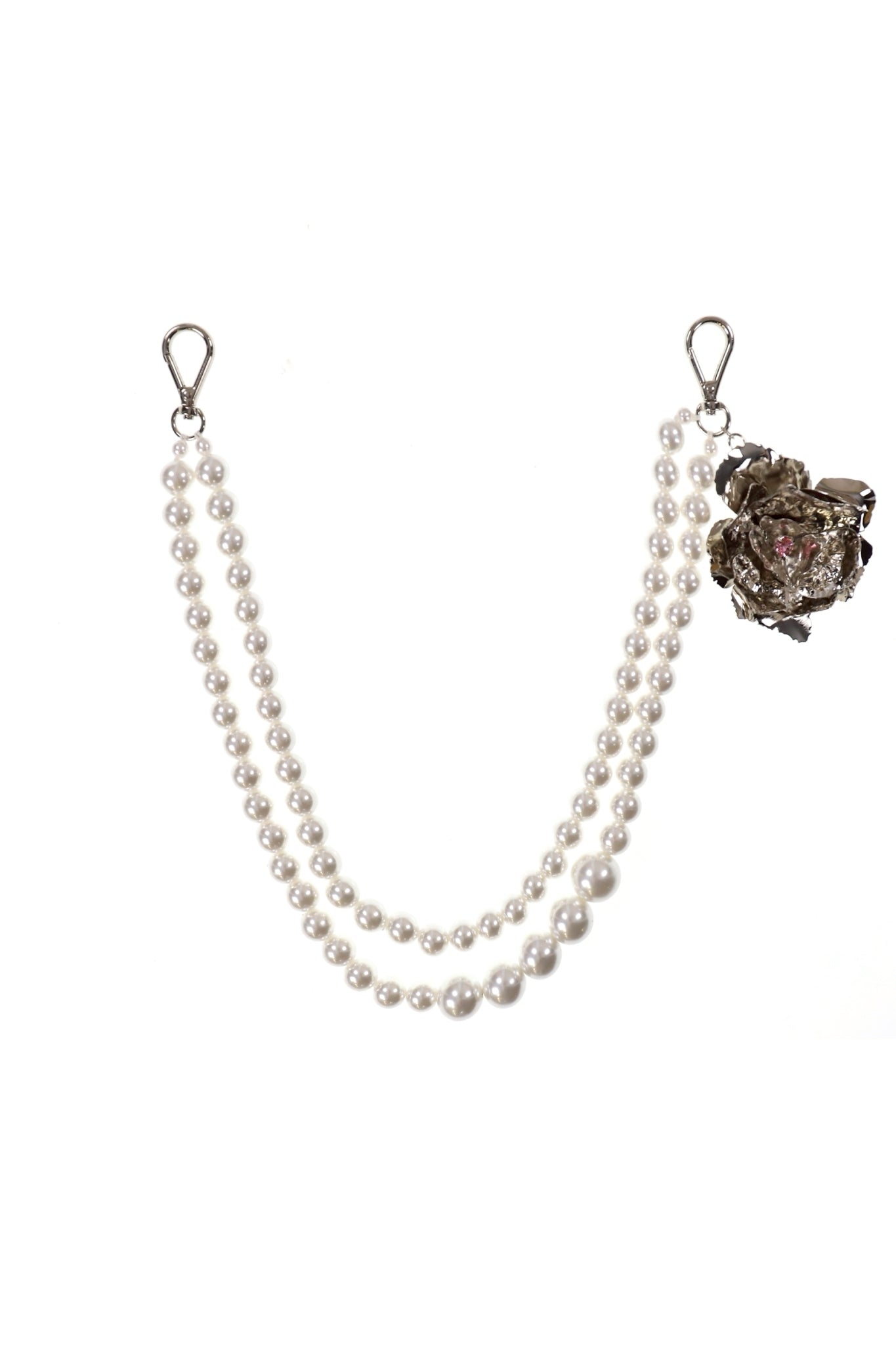 PINK ROSE PEARL BODYCHAIN / WHT