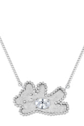 METAL GREETING BEAR NECKLACE / WHT