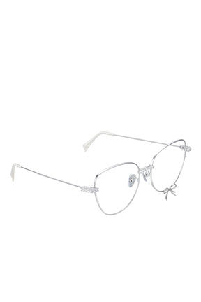 METAL BOWKNOT GLASSES / SIL