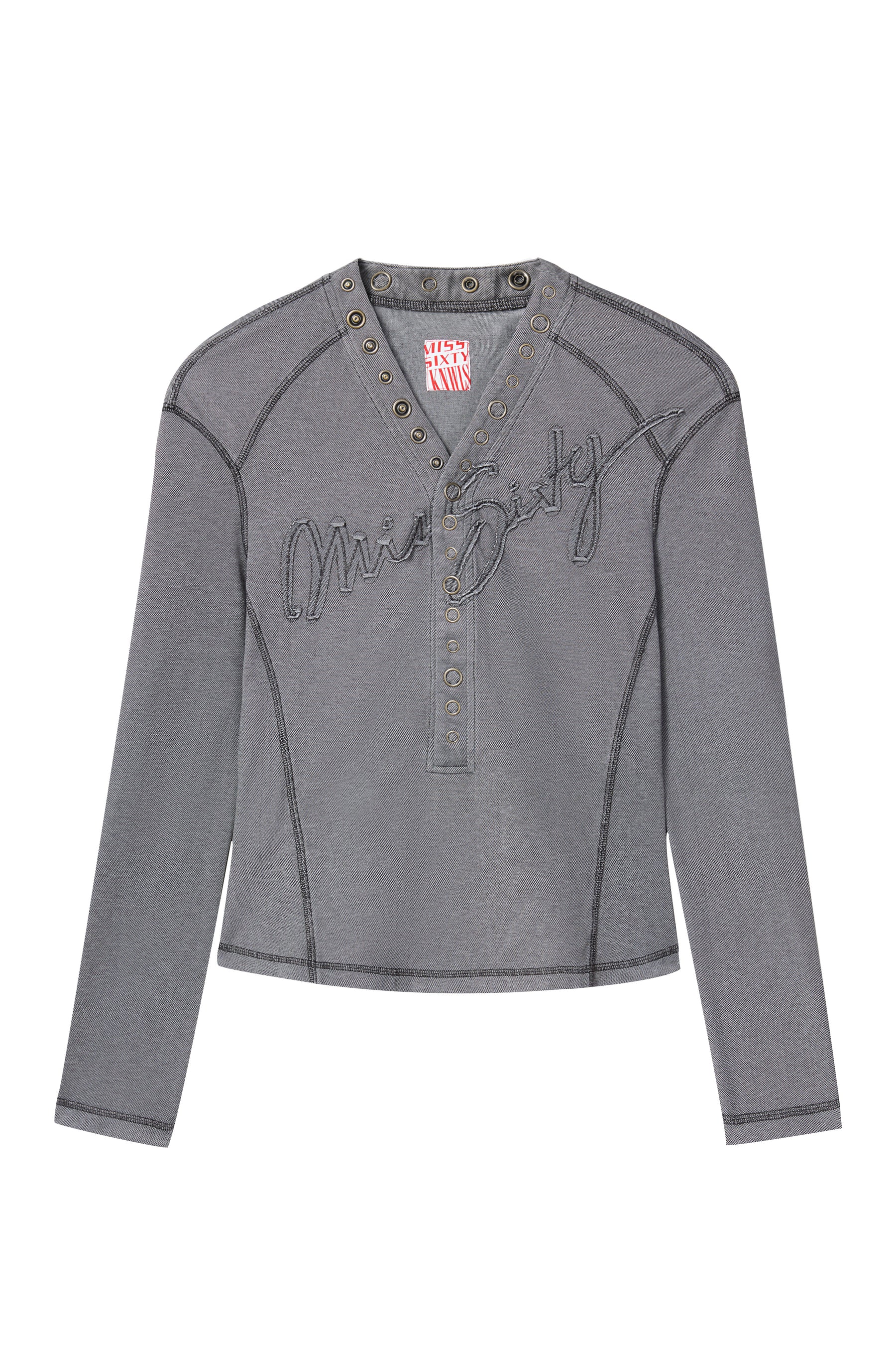 LOGO PATCHWORK T-SHIRT / WASHED BLK