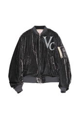 VC VELVET PUFFER BOMBER JACKET / DUSTY BLK