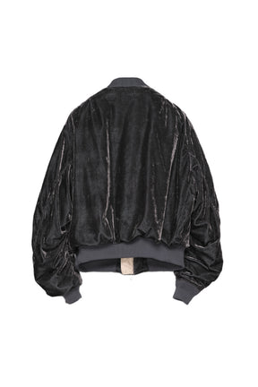 VC VELVET PUFFER BOMBER JACKET / DUSTY BLK